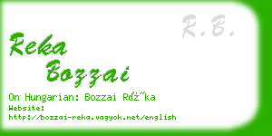reka bozzai business card